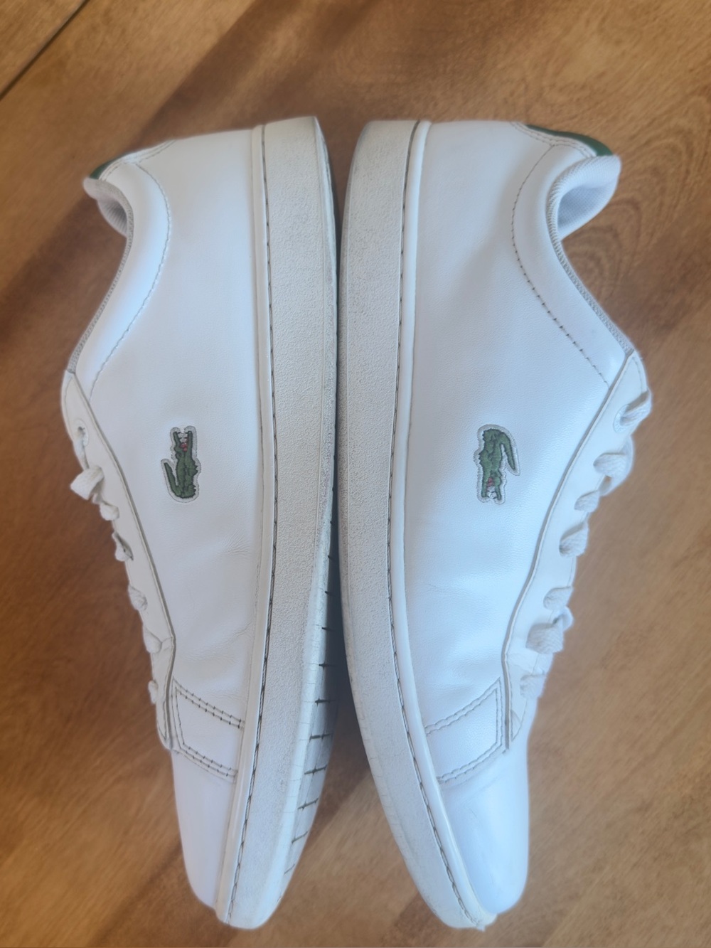 Lacoste White Leather Hydez Low-Top Sneakers Green Croc Logo Men’s 10 - Picture 15 of 16